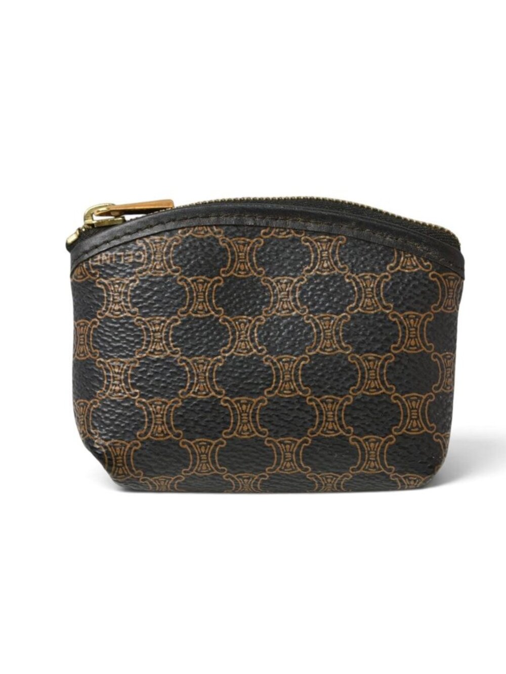 Celine Coin Purse Vintage Macadam Mini Pouch Black Brown